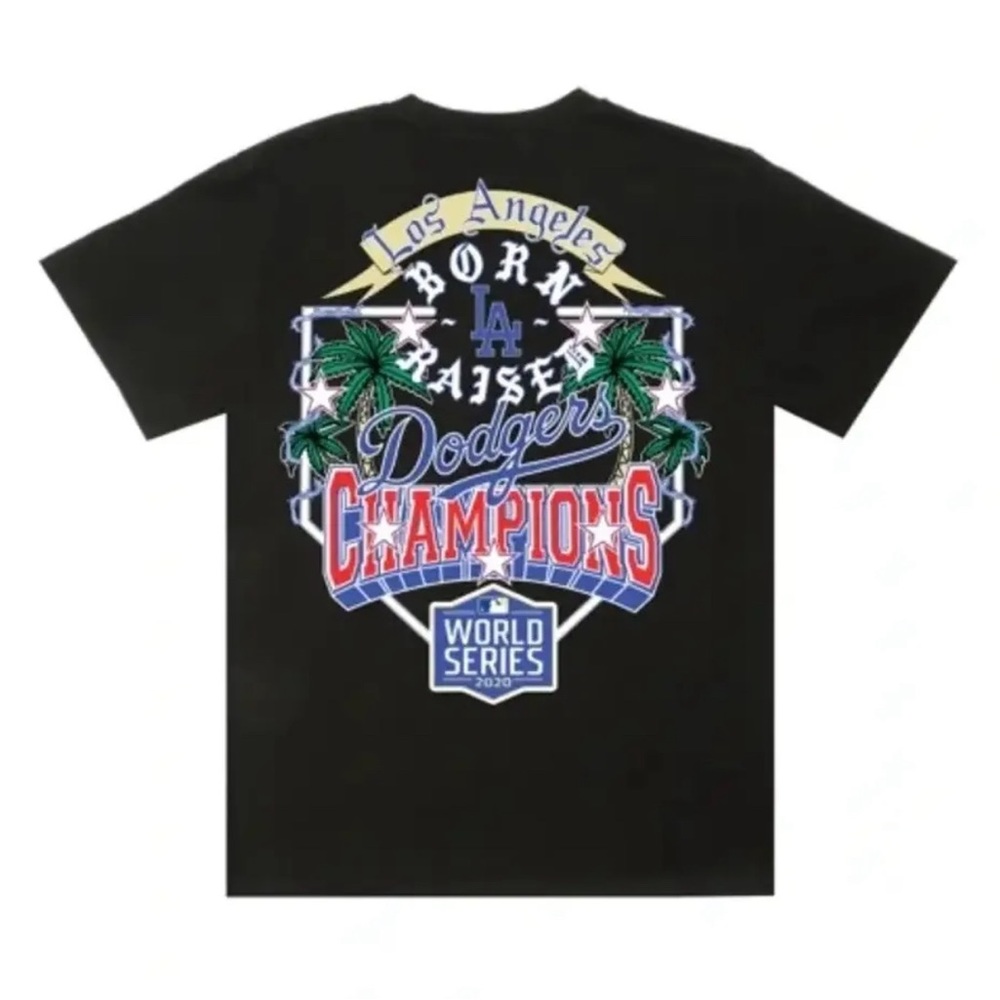Born X Raised Los Angeles Dodgers World Series Champs 2020  47 Tee L